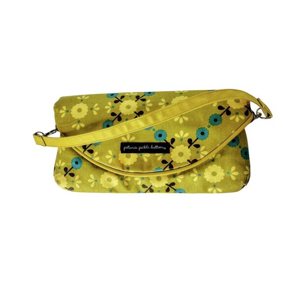 Petunia Pickle Bottom Clutch Lime Floral Handbag Purse - Picture 3 of 7